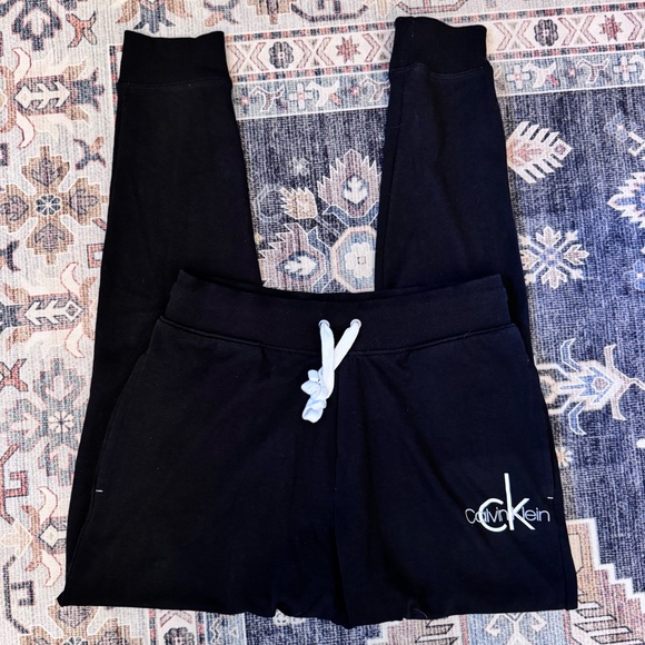 Calvin Klein Women’s Black Sleepwear Jogger Sweatpants With Pockets Size Small - Picture 2 of 8
